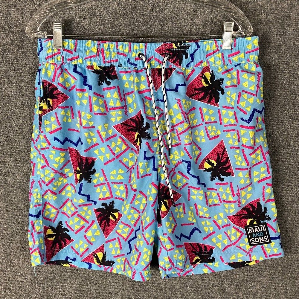 Maui Swim Shorts Men's Large 100% Polyester Adults Drawstring Stretch L